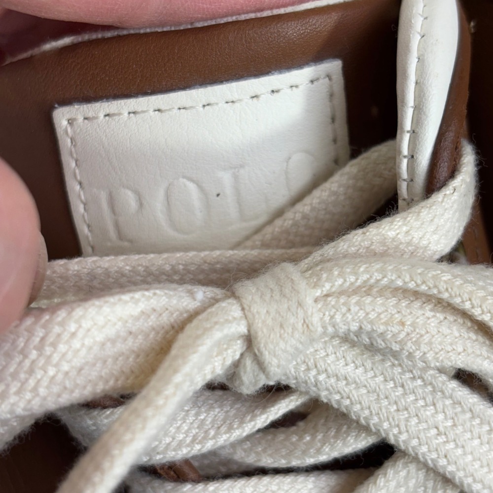 Polo Ralph Lauren Faxon Low‎ Brown Leather Sneakers Mens 8.5 D Preppy - Picture 3 of 10